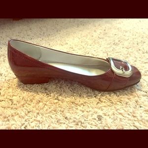 Red/Burgundy flats with buckle